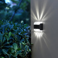 4 Pcs LED Solar Wall Lights Solar Porch Light for Garden Fence Pathway White Light