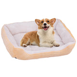 Rectangle Plush Pet Bed Dog Sofa Cozy Puppy Cat Bed Yellow