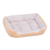 Rectangle Plush Pet Bed Dog Sofa Cozy Puppy Cat Bed Yellow