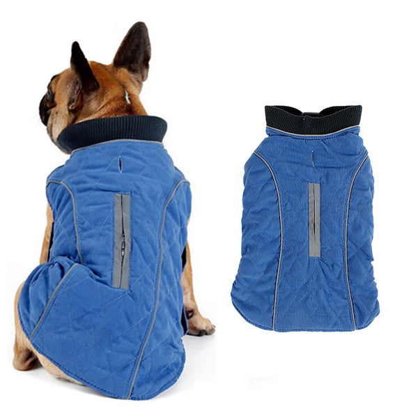 Reflective Winter Pet Dog Coat Puppy Vest Dog Jacket Pets Clothes Blue