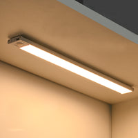 LED Motion Sensor Under Closet Light Rechargeable Magnetic 3-Color Light Cabinet Dimmable Lamp Silver