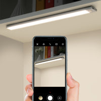 LED Motion Sensor Under Closet Light Rechargeable Magnetic 3-Color Light Cabinet Dimmable Lamp Silver