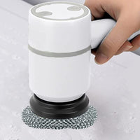 Set of 6 in 1 Handheld Electric Cleaning Brush USB Rechargeable Electric Dishwashing Brush Kitchen Cleaning Tool White