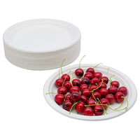 50Pcs Disposable Plates Party Dinner Round Bowl Catering Eco Friendly White