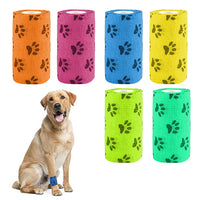 6 Rolls 450 x 10cm Self Adhesive Bandage for Pet Non-Woven Dog Bandages Elastic Pet Wrap Tape