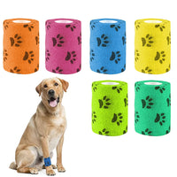 6 Rolls 450 x 7.5cm Self Adhesive Bandage for Pet Non-Woven Dog Bandages Elastic Pet Wrap Tape