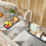 Storage Rack Holder Kitchen Faucet Soap Sponges Caddy Organizer Sink Large