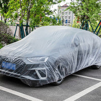 2Pcs Universal Clear Disposable Car Cover Temporary Rain Dust Garage Cover for Sedan SUVs