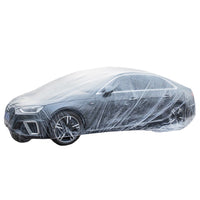 2Pcs Universal Clear Disposable Car Cover Temporary Rain Dust Garage Cover for Sedan SUVs