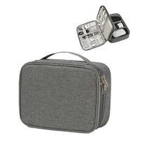 Cable Organizer Bag Electronic Accessory Organizer Travel Storage Case Gray