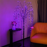 LED Solar Willow Tree Lights Outdoor Garden Decorative Light Purple