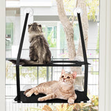 2-Layer Cat Hammock with Thick Mat Cat Sucker Warm Hanging Nest Black