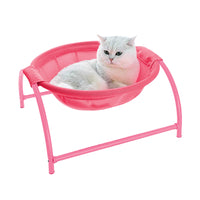 Detachable Cat Hammock Mesh Pet Sleeping Bed Free-Standing Elevated Pet Bed Hanging Nest Pink