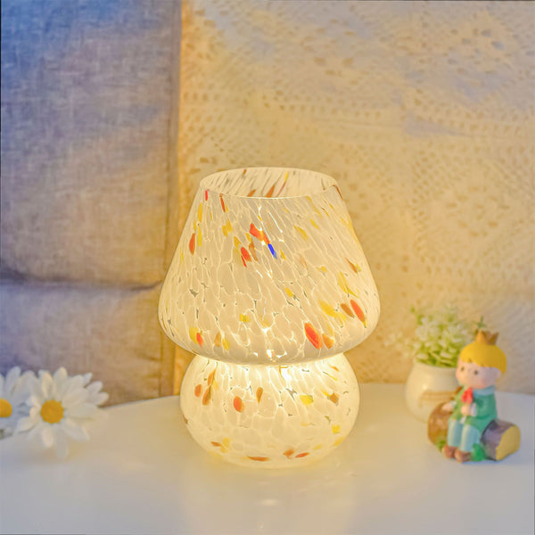 Mushroom Glass Table Lamp Bedside Night Light Desk Lamp Multicolor