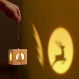 Christmas Party Atmosphere Projector Night Lamp Cube Touch Dimming Night Light Elk Style