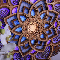 Mandala Yoga Room Night Light Wall Mounted Lamp Atmosphere Light Yoga Home Decoration Purple