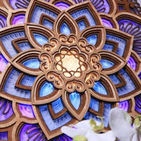 Mandala Yoga Room Night Light Wall Mounted Lamp Atmosphere Light Yoga Home Decoration Purple