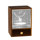 3D Glass LED Night Light Table Lamp Home Decorative Ornament Christmas Gift Elk Style