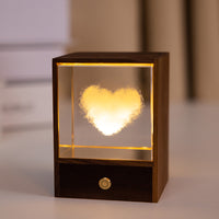 3D Glass LED Night Light Table Lamp Home Decorative Ornament Christmas Gift Heart Style