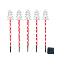 5-in-1 Candy Cane Solar Stakes Warm White 25 LEDs Christmas Lights Christmas Tree Style