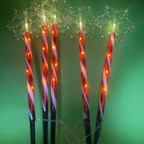 5-in-1 Candy Cane Solar Stakes Warm White 25 LEDs Christmas Lights Snowflake Style