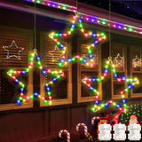 3pcs Christmas Window Star Lights Battery Operated LED Star Light Fairy Light Xmas Decor Multicolor