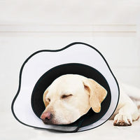 Pet Dog Cone Collar Soft Neck Collar Adjustable Pet Elizabethan Collar Black