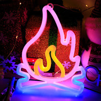 Flame LED Neon Light Wall Hanging Lamp Home Xmas Decoration