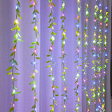 100 LED Artificial Willow Vines Light USB Power String Light Curtain Fairy Lights Christmas Party Decoration Multicolor