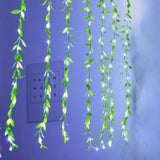 100 LED Artificial Willow Vines Light USB Power String Light Curtain Fairy Lights Christmas Party Decoration White