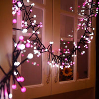 8 Modes Firecracker String Lights Christmas  LED Fairy Lights Decorations Pink and White