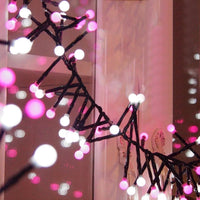 8 Modes Firecracker String Lights Christmas  LED Fairy Lights Decorations Pink and White