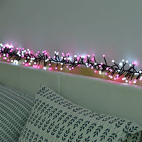 8 Modes Firecracker String Lights Christmas  LED Fairy Lights Decorations Pink and White