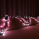 8 Modes Firecracker String Lights Christmas  LED Fairy Lights Decorations Pink and White