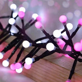 8 Modes Firecracker String Lights Christmas  LED Fairy Lights Decorations Pink and White