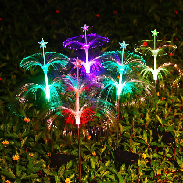 Set of 2Pcs Sola Jellyfish Lights Garden Decorative Stake Lights Outdoor Yard Lights