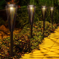 2Pcs Outdoor Solar Landscape Pathway Lights Garden Decorating Lights Walkway Driveway Sidewalk Yard