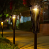 2Pcs Outdoor Solar Landscape Pathway Lights Garden Decorating Lights Walkway Driveway Sidewalk Yard