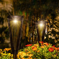 2Pcs Outdoor Solar Landscape Pathway Lights Garden Decorating Lights Walkway Driveway Sidewalk Yard