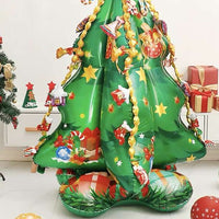 Self Standing Christmas Tree Balloons Foil Balloon Kit Reusable Xmas Party Decoration Supplies