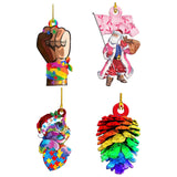 4Pcs Christmas Hanging Ornaments Christmas Tree Decoration Xmas Pendant Door Hanging Signs