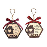 2Pcs Christmas Wooden Pendant Christmas Tree Hanging Ornament Door Hanging Sign Xmas Decor