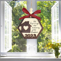 2Pcs Christmas Wooden Pendant Christmas Tree Hanging Ornament Door Hanging Sign Xmas Decor