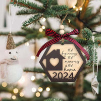 2Pcs Christmas Wooden Pendant Christmas Tree Hanging Ornament Door Hanging Sign Xmas Decor