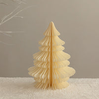 Tabletop Artificial Christmas Tree Paper Honeycomb Christmas Tree Christmas Party Home Decoration Beige