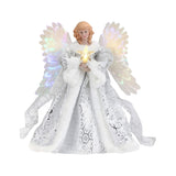 25cm Christmas Tree Topper Angel Fairy Festive Xmas Tree Top Ornament Decoration White