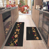 2Pcs Christmas Kitchen Mats Rectangular Floor Mats Style 6