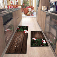 2Pcs Christmas Kitchen Mats Rectangular Floor Mats Style 1