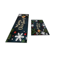 2Pcs Christmas Kitchen Mats Rectangular Floor Mats Style 3