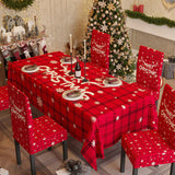 Christmas Theme Tablecloth Chair Cover Set Dining Room Decoration Table Chair Cover Set Style 4